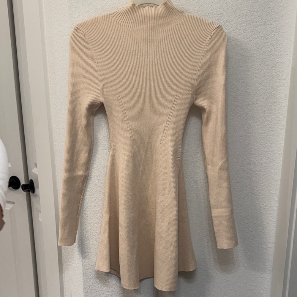Elegant Cream Knit Dress